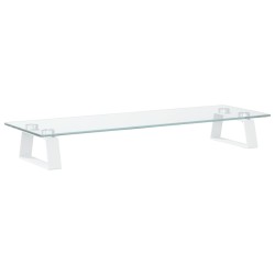 vidaXL Soporte de monitor vidrio templado y metal blanco 60x20x8 cm
