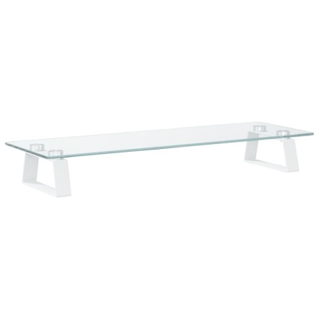 vidaXL Soporte de monitor vidrio templado y metal blanco 60x20x8 cm