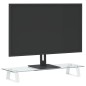 vidaXL Soporte de monitor vidrio templado y metal blanco 60x20x8 cm vidaXL Soporte de monitor vidrio templado y metal blanco 60x20x8 cm