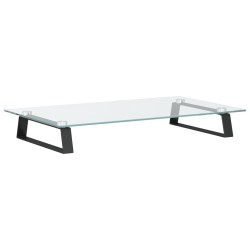 vidaXL Soporte de monitor vidrio templado y metal negro 60x35x8 cm