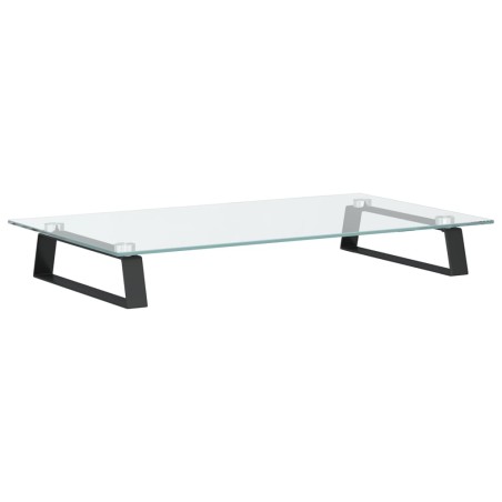 vidaXL Soporte de monitor vidrio templado y metal negro 60x35x8 cm