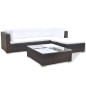 vidaXL Set muebles de jardín 5 piezas y cojines ratán sintético marrón vidaXL Set muebles de jardín 5 piezas y cojines ratán sintético marrón