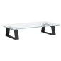 vidaXL Soporte de monitor vidrio templado y metal negro 40x20x8 cm vidaXL Soporte de monitor vidrio templado y metal negro 40x20x8 cm