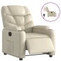vidaXL Sillón reclinable eléctrico de cuero sintético crema vidaXL Sillón reclinable eléctrico de cuero sintético crema