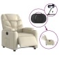 vidaXL Sillón reclinable eléctrico de cuero sintético crema vidaXL Sillón reclinable eléctrico de cuero sintético crema