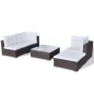 vidaXL Set muebles de jardín 5 piezas y cojines ratán sintético marrón vidaXL Set muebles de jardín 5 piezas y cojines ratán sintético marrón