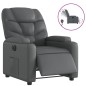 vidaXL Sillón reclinable eléctrico de cuero sintético gris vidaXL Sillón reclinable eléctrico de cuero sintético gris