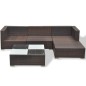 vidaXL Set muebles de jardín 5 piezas y cojines ratán sintético marrón vidaXL Set muebles de jardín 5 piezas y cojines ratán sintético marrón