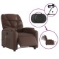 vidaXL Sillón de masaje reclinable eléctrico cuero sintético marrón vidaXL Sillón de masaje reclinable eléctrico cuero sintético marrón