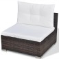 vidaXL Set muebles de jardín 5 piezas y cojines ratán sintético marrón vidaXL Set muebles de jardín 5 piezas y cojines ratán sintético marrón