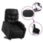 vidaXL Sillón reclinable elevable cuero artificial negro vidaXL Sillón reclinable elevable cuero artificial negro