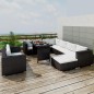 vidaXL Set muebles de jardín 10 piezas y cojines ratán sintético negro vidaXL Set muebles de jardín 10 piezas y cojines ratán sintético negro