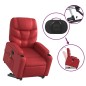 vidaXL Sillón reclinable de masaje de pie cuero artificial rojo vidaXL Sillón reclinable de masaje de pie cuero artificial rojo
