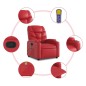 vidaXL Sillón reclinable de masaje de pie cuero artificial rojo vidaXL Sillón reclinable de masaje de pie cuero artificial rojo