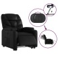 vidaXL Sillón reclinable y elevable eléctrico cuero sintético negro