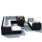 vidaXL Set muebles de jardín 10 piezas y cojines ratán sintético negro vidaXL Set muebles de jardín 10 piezas y cojines ratán sintético negro