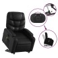 vidaXL Sillón de masaje elevable eléctrico cuero sintético negro vidaXL Sillón de masaje elevable eléctrico cuero sintético negro