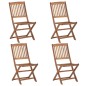 vidaXL Sillas de jardín plegables 4 uds y cojines madera maciza acacia vidaXL Sillas de jardín plegables 4 uds y cojines madera maciza acacia