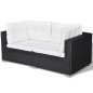 vidaXL Set muebles de jardín 10 piezas y cojines ratán sintético negro vidaXL Set muebles de jardín 10 piezas y cojines ratán sintético negro