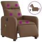 vidaXL Sillón reclinable de masaje eléctrico tela marrón