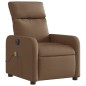 vidaXL Sillón reclinable de masaje eléctrico tela marrón