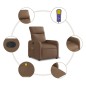 vidaXL Sillón reclinable de masaje eléctrico tela marrón