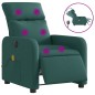 vidaXL Sillón reclinable de masaje eléctrico tela verde oscuro vidaXL Sillón reclinable de masaje eléctrico tela verde oscuro