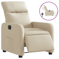 vidaXL Sillón reclinable eléctrico de tela crema
