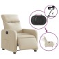 vidaXL Sillón reclinable eléctrico de tela crema