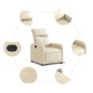 vidaXL Sillón reclinable eléctrico de tela crema
