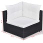 vidaXL Set muebles de jardín 10 piezas y cojines ratán sintético negro vidaXL Set muebles de jardín 10 piezas y cojines ratán sintético negro