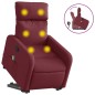 vidaXL Sillón reclinable de masaje elevable tela rojo tinto vidaXL Sillón reclinable de masaje elevable tela rojo tinto