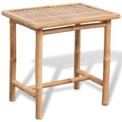 vidaXL Set mesa y sillas terraza 3 pzas con cojines bambú