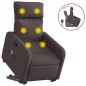 vidaXL Silla de masaje reclinable de pie de tela marrón oscuro vidaXL Silla de masaje reclinable de pie de tela marrón oscuro