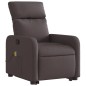 vidaXL Silla de masaje reclinable de pie de tela marrón oscuro vidaXL Silla de masaje reclinable de pie de tela marrón oscuro
