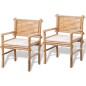 vidaXL Set mesa y sillas terraza 3 pzas con cojines bambú vidaXL Set mesa y sillas terraza 3 pzas con cojines bambú