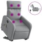 vidaXL Sillón de masaje eléctrico reclinable elevable tela gris claro vidaXL Sillón de masaje eléctrico reclinable elevable tela gris claro