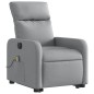 vidaXL Sillón de masaje eléctrico reclinable elevable tela gris claro vidaXL Sillón de masaje eléctrico reclinable elevable tela gris claro