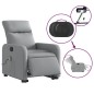 vidaXL Sillón de masaje eléctrico reclinable elevable tela gris claro vidaXL Sillón de masaje eléctrico reclinable elevable tela gris claro