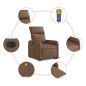 vidaXL Sillón de masaje eléctrico reclinable elevable tela marrón vidaXL Sillón de masaje eléctrico reclinable elevable tela marrón