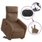 vidaXL Sillón de masaje eléctrico reclinable elevable tela marrón vidaXL Sillón de masaje eléctrico reclinable elevable tela marrón