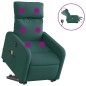 vidaXL Sillón masaje eléctrico reclinable elevable tela verde oscuro vidaXL Sillón masaje eléctrico reclinable elevable tela verde oscuro