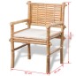 vidaXL Set mesa y sillas terraza 3 pzas con cojines bambú vidaXL Set mesa y sillas terraza 3 pzas con cojines bambú