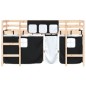 vidaXL Cama alta niños con cortinas madera pino blanco negro 90x190 cm vidaXL Cama alta niños con cortinas madera pino blanco negro 90x190 cm