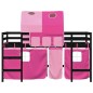vidaXL Cama alta para niños con túnel madera pino rosa 80x200 cm vidaXL Cama alta para niños con túnel madera pino rosa 80x200 cm