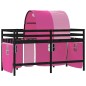 vidaXL Cama alta para niños con túnel madera pino rosa 80x200 cm vidaXL Cama alta para niños con túnel madera pino rosa 80x200 cm