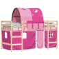 vidaXL Cama alta para niños con túnel madera pino rosa 80x200 cm vidaXL Cama alta para niños con túnel madera pino rosa 80x200 cm