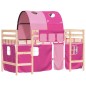 vidaXL Cama alta para niños con túnel madera pino rosa 80x200 cm vidaXL Cama alta para niños con túnel madera pino rosa 80x200 cm