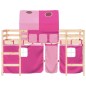 vidaXL Cama alta para niños con túnel madera pino rosa 80x200 cm vidaXL Cama alta para niños con túnel madera pino rosa 80x200 cm