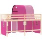 vidaXL Cama alta para niños con túnel madera pino rosa 80x200 cm vidaXL Cama alta para niños con túnel madera pino rosa 80x200 cm
